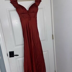 Sage+Paige Jasmine Midi Dress Cherry Chocolate- Small